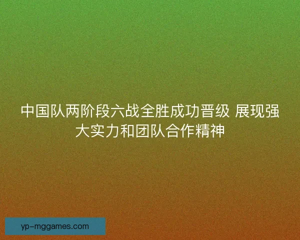 中国队两阶段六战全胜成功晋级 展现强大实力和团队合作精神